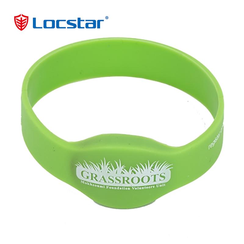 Locstar Customize Logo Bulk Cheap Silicone Bracelets Access Control RFID Smart Wristband Waterproof Swipe Card Door Bracelet